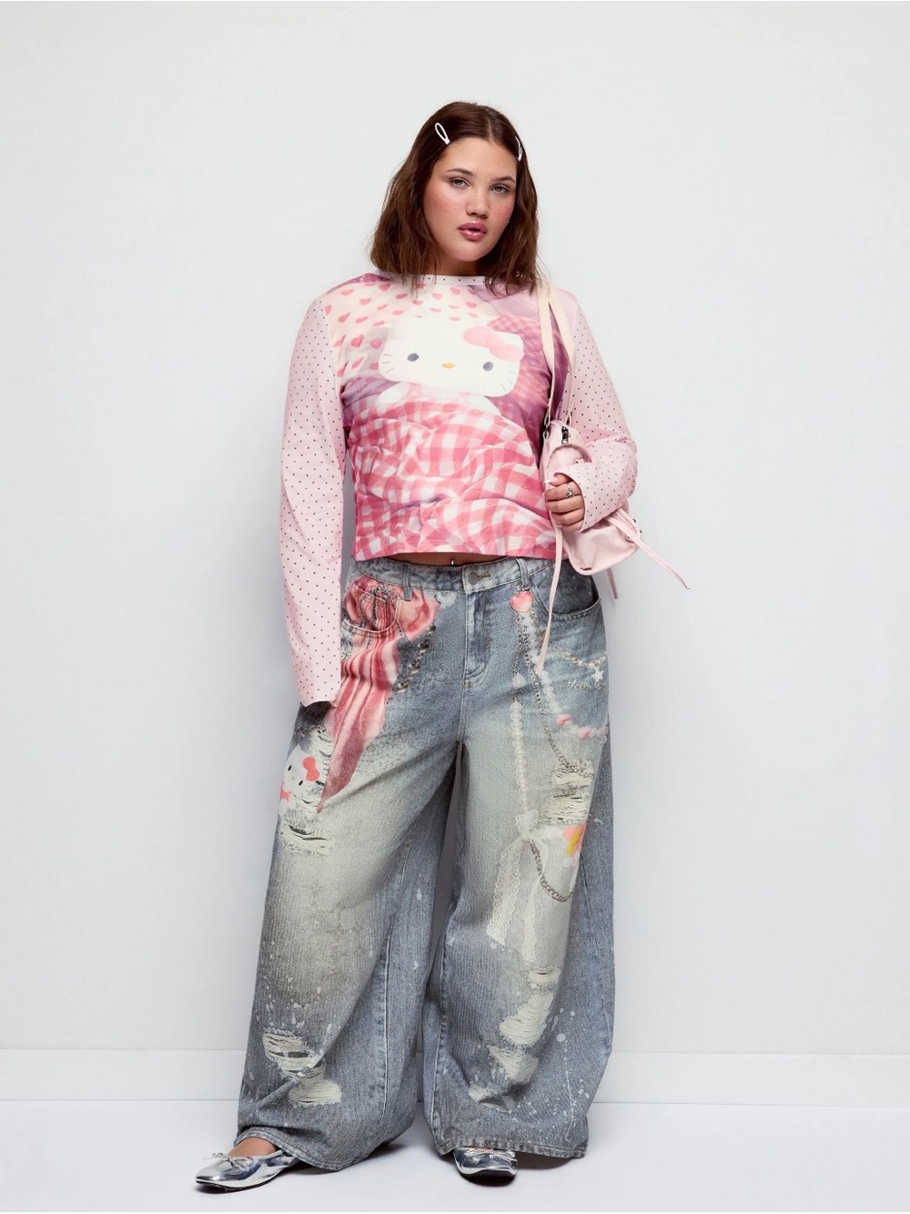 Hello Kitty Wide-Leg Jeans